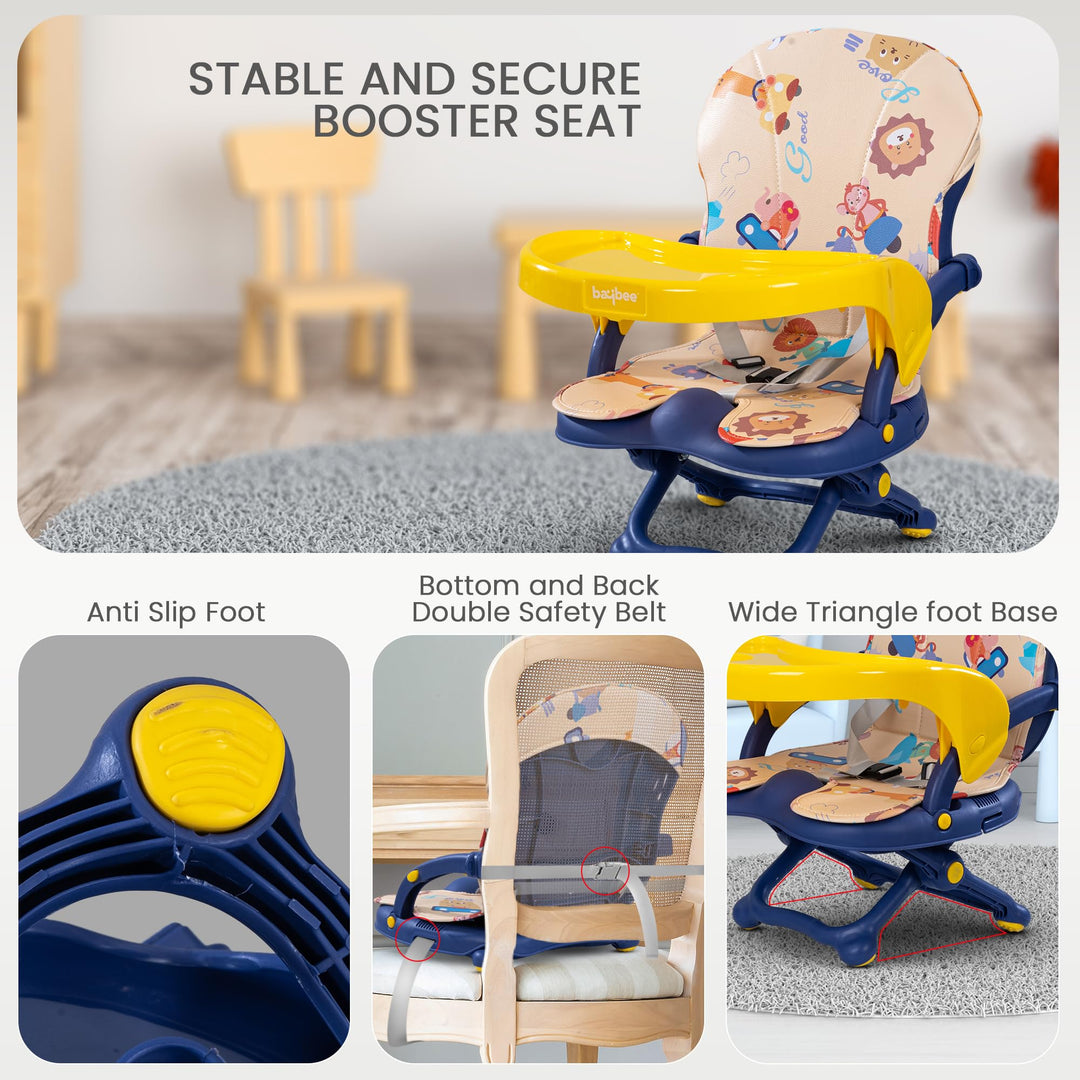 Portable Booster Chair for Baby, Feeding Chair for Dining Table with 4 Height Adjustable