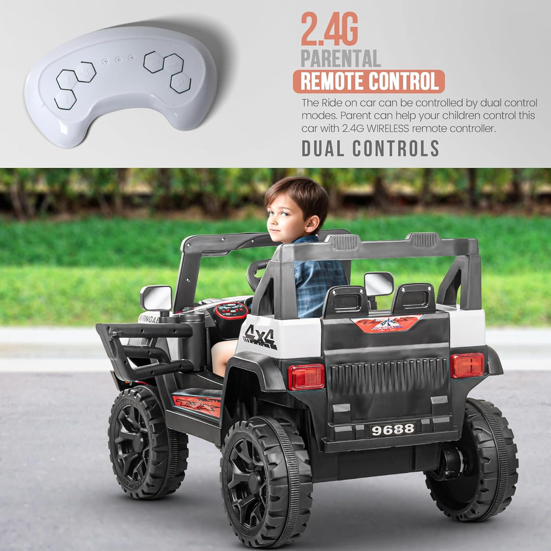 KIDZON Wagon Battery Operated Ride on Electric Jeep Car for Kids, Ride on Baby Car with Music & USB, Electric Kids Baby Big Car, Battery Operated Jeep Car for Kids to Drive 2 to 6 Years