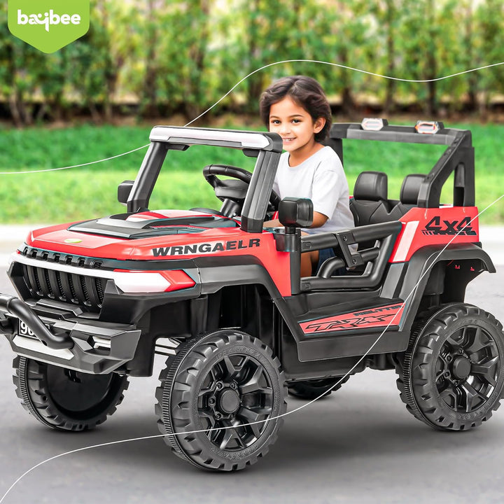 KIDZON Wagon Battery Operated Ride on Electric Jeep Car for Kids, Ride on Baby Car with Music & USB, Electric Kids Baby Big Car, Battery Operated Jeep Car for Kids to Drive 2 to 6 Years