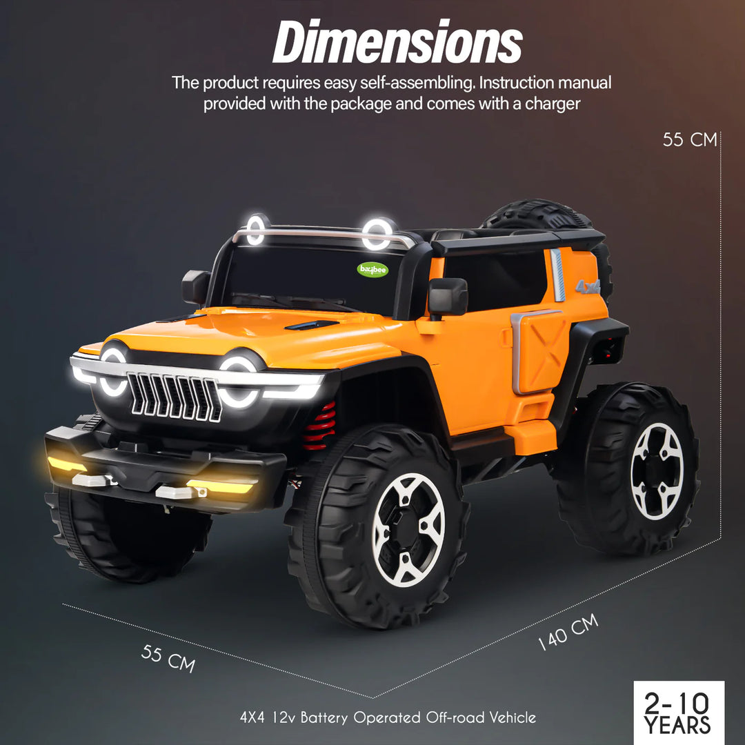 Kidzon Hulk Kids Battery Operated Jeep for Kids with Music & Light