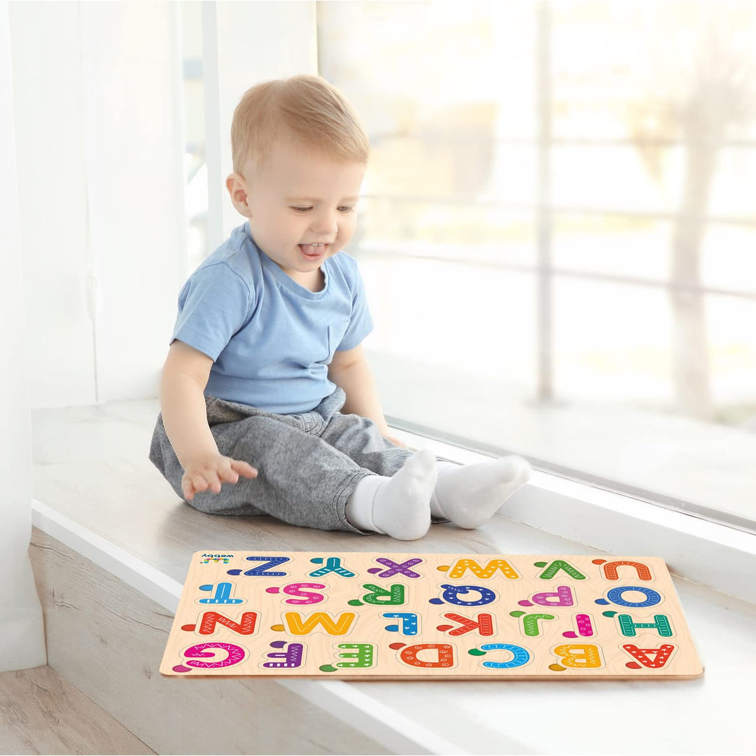 Webby Wooden Alphabets Montessori Educational Pre-School Puzzle Toy for 2+ Years Kid