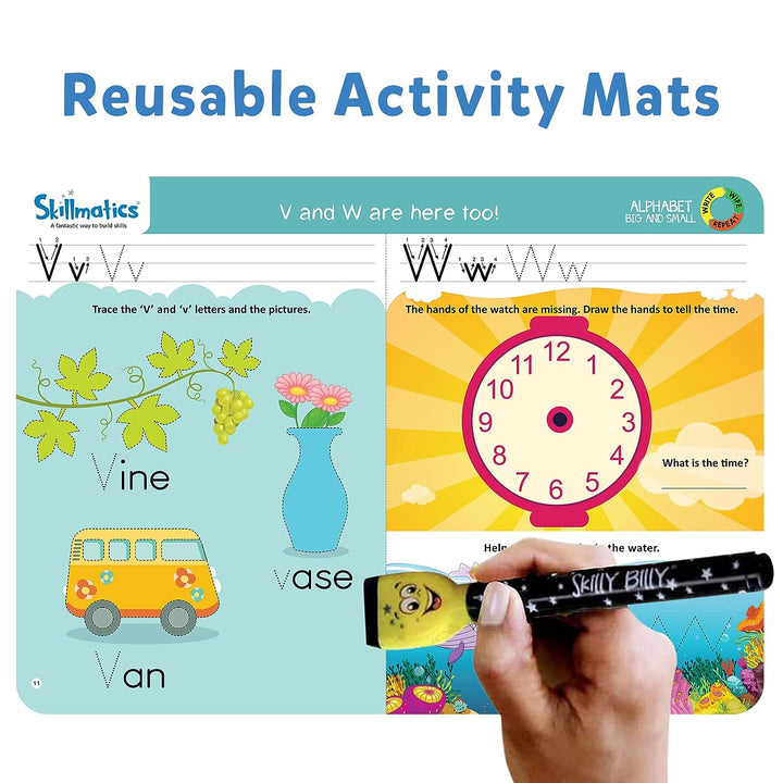 Skillmatics Educational Game - Alphabet Big and Small, Reusable Activity Mats