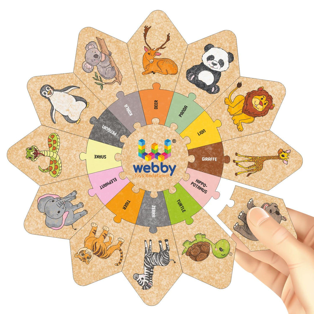 Webby Wild Animals - Star Jigsaw Puzzle, Montessori Early Educational Pre School Puzzle Toy for 2+ Years Kid (25 Pcs)