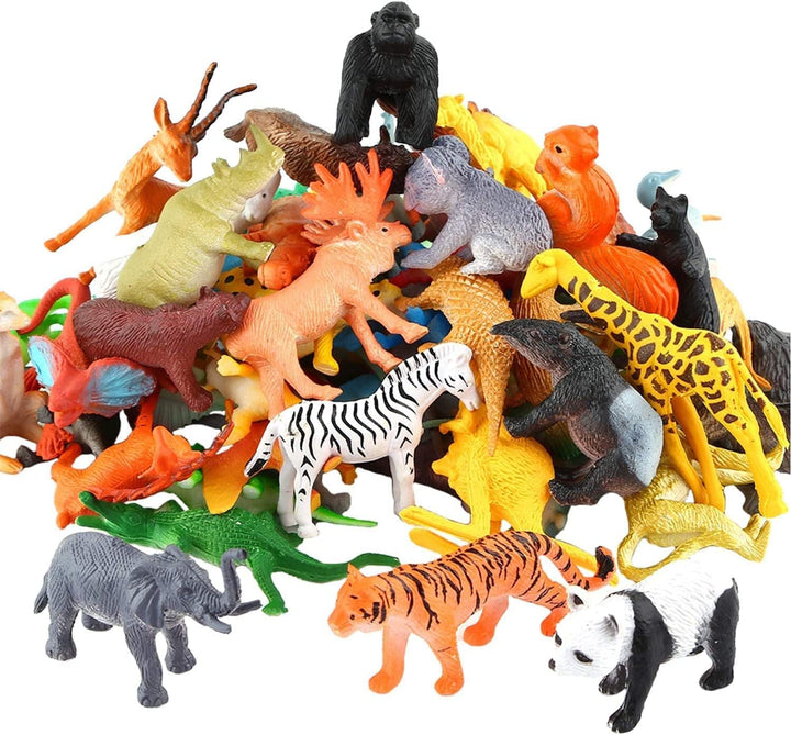 Wild & Farm Animals Toy Action Figure Wildlife Set for Kids