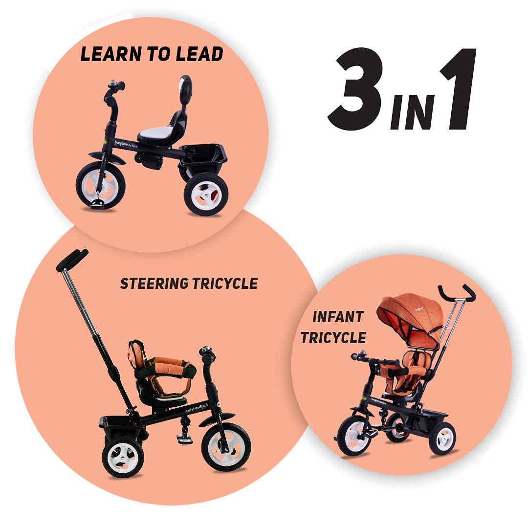 Sportz Trikes Tricycle for Kids Baby Cycle with Parental Adjust Push KIDZON ONLINE