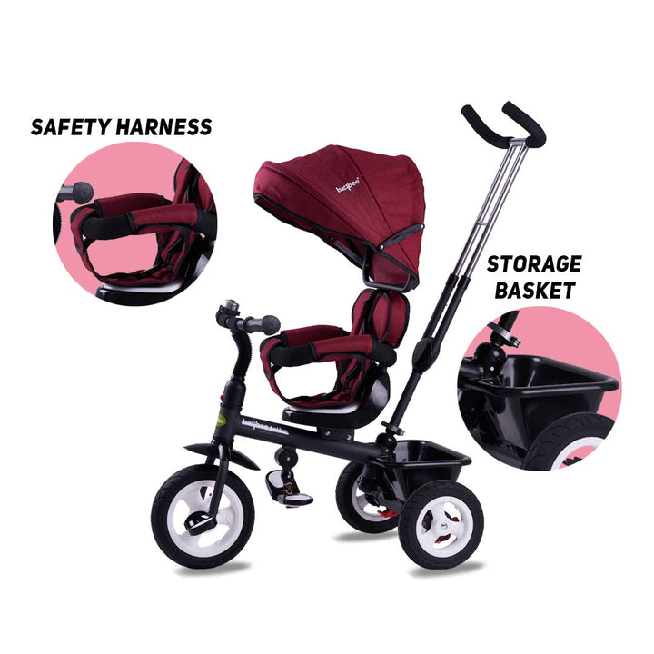 Sportz Trikes Tricycle for Kids, Baby Cycle with Parental Adjust Push Handle, Canopy, Rubber Wheels & Storage | Kids Cycle Tricycle | Cycle for Kids 1.5 to 5 Years Boys Girls
