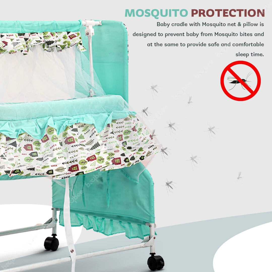 Baby Swing Cradle for Newborn Baby, Infant Baby Cradle Jhula for Baby with Mosquito Net & Wheels | Baby Swing Cot | Baby Cradle for Newborn Babies 0 to 12 Months Boys Girls