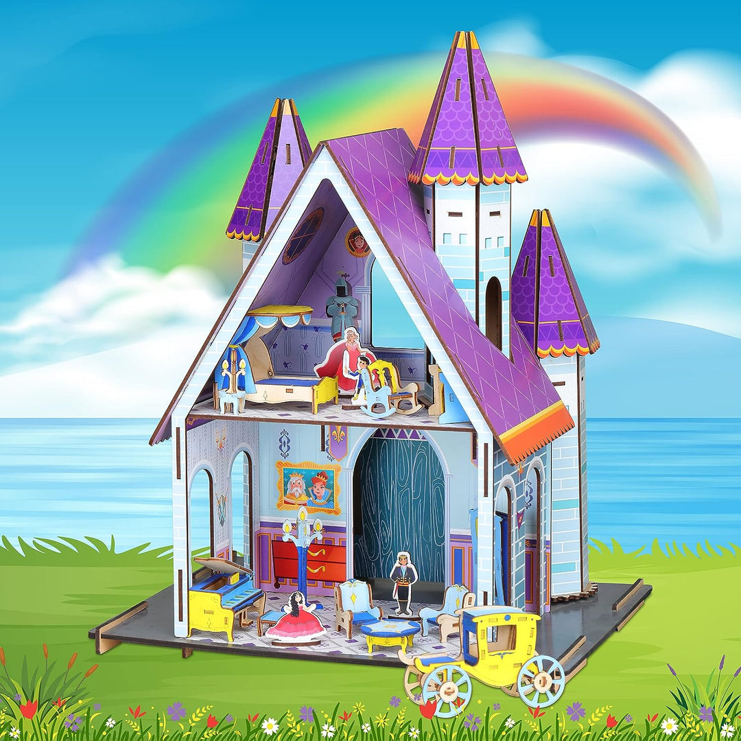 Webby Knightingale Wooden Castle Doll House for Girls & Boys, Kids Toy