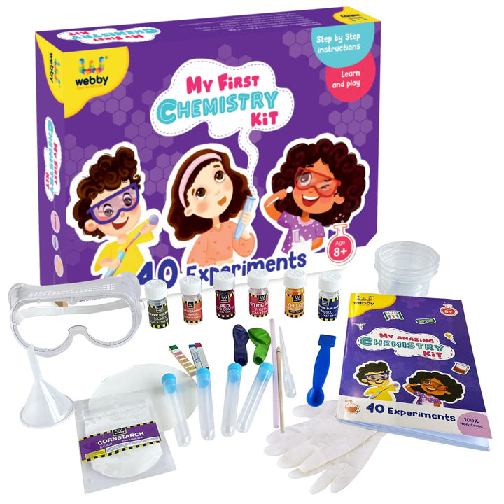 Webby DIY Chemistry Kit with 40 Experiment | STEAM Learner | Science Kit | Educational & Learning Activity Toy Kit for Kids, Boys & Girls Age 8+