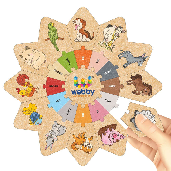 Webby Domestic Animals - Star Jigsaw Puzzle, Montessori Early Educational
