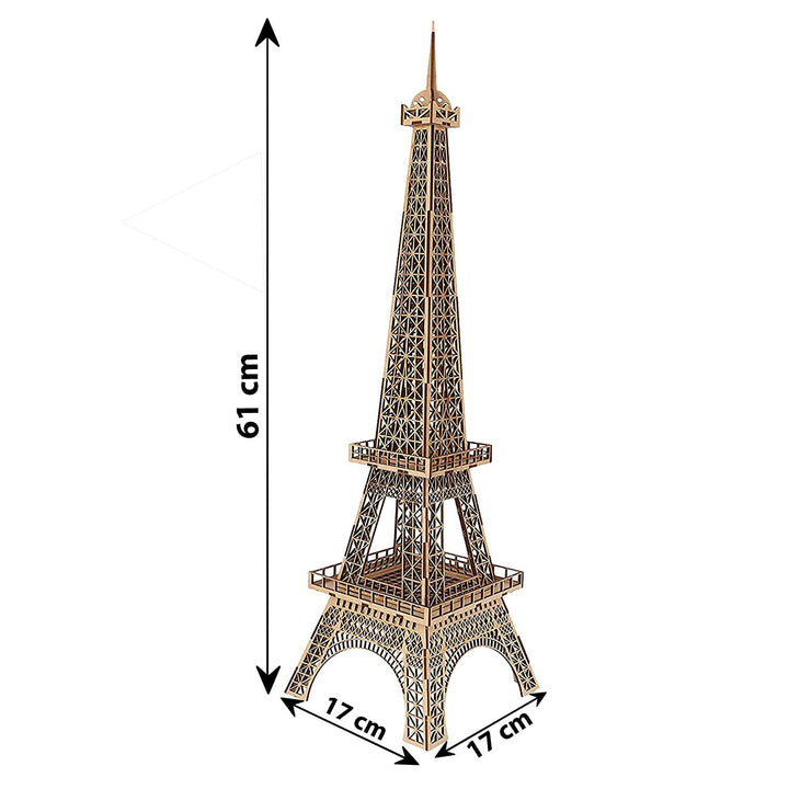 Webby DIY 3D Wooden Art & Craft Eiffel Tower Model Kit, Show Piece, Home & Office Table Decoration, Birthday Gift Puzzle Toy, 29 Pcs
