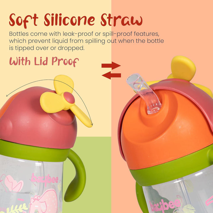 Daffodil Kids Sippy Cups for Baby 330 ml | Anti Spill Sipper Bottle with 360°