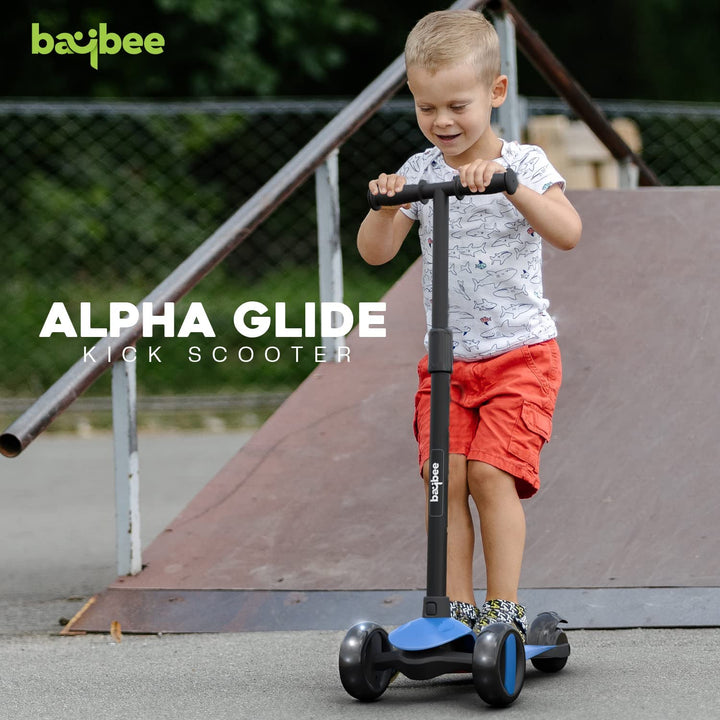 KIDZON Alpha-Glide F3 Skate Scooter for Kids, 3 Wheel Kids Scooter, Smart Kick Scooter