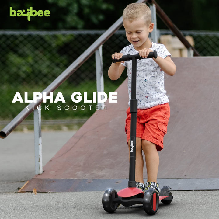 KIDZON Alpha-Glide F3 Skate Scooter for Kids, 3 Wheel Kids Scooter, Smart Kick Scooter