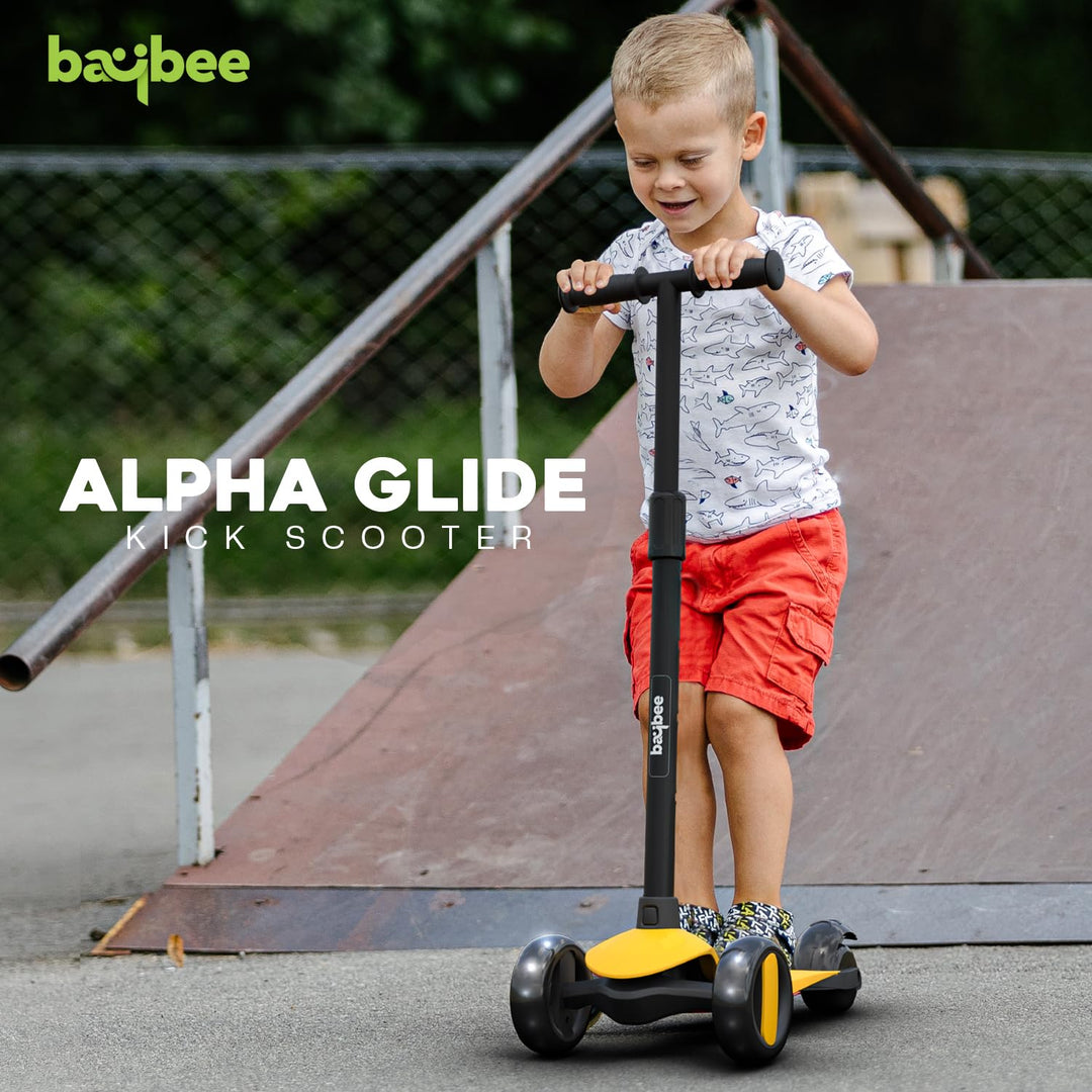 KIDZON Alpha-Glide F3 Skate Scooter for Kids, 3 Wheel Kids Scooter, Smart Kick Scooter