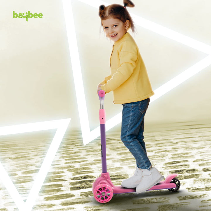 Blaze Storm Skate Scooter for Kids, 3 Wheel Kids Scooter with 3 Height Adjustable Handle, Kick Scooter with LED PU Wheels & Brake | Runner Scooter for Kids 2-10 Years Boys Girls