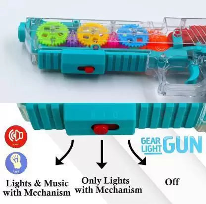 GEAR LIGHT GUN WITH LIGHT MUSIC FOR KIDS Guns & Darts (Multicolor)  (Multicolor)