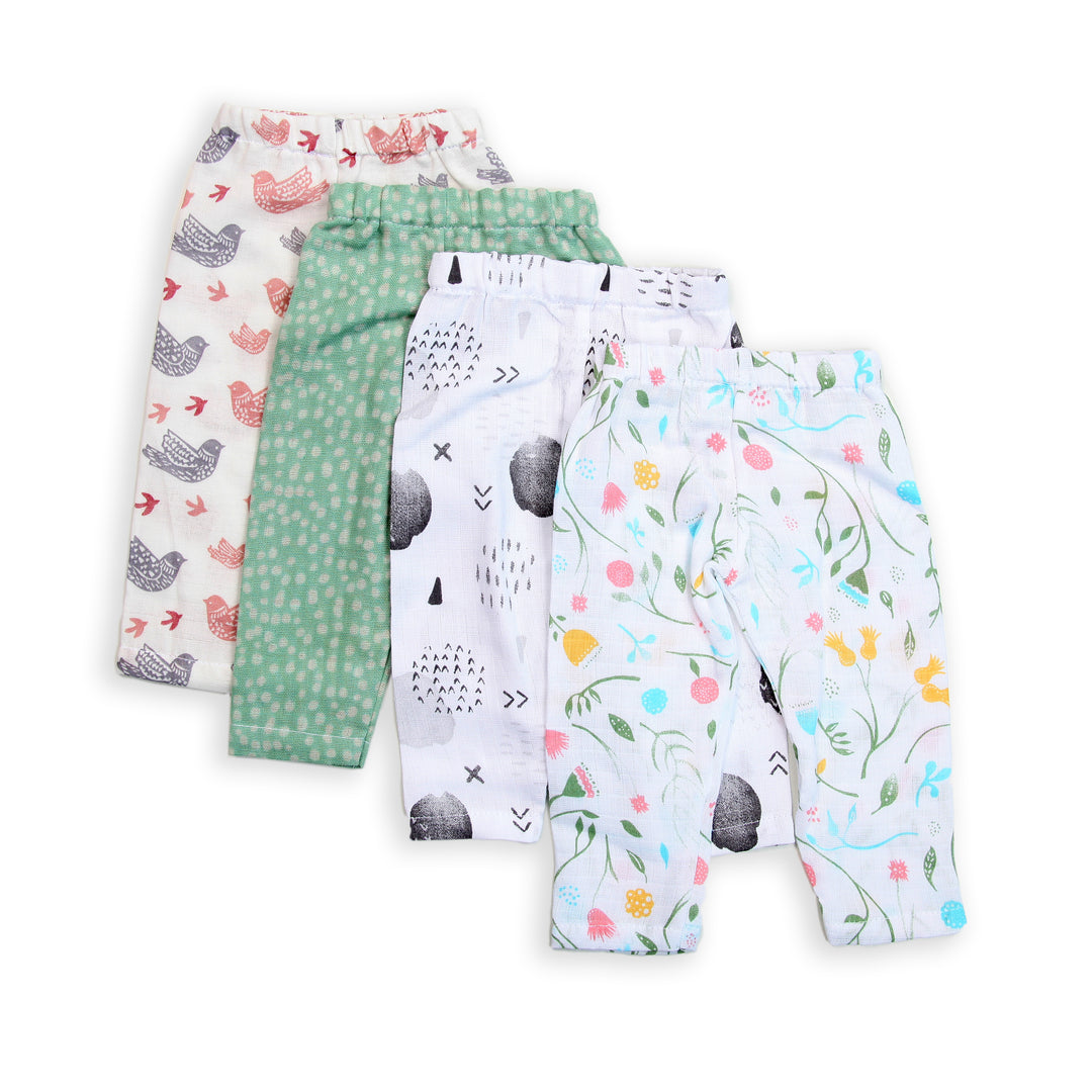 Baby Pajama Pants for Baby Boys and Girls/Infants & Toddlers Muslin Cotton Baby baby pyjamas/Kids pyjamas for Unisex Babies-Multi-Coloured (Pack of 3)