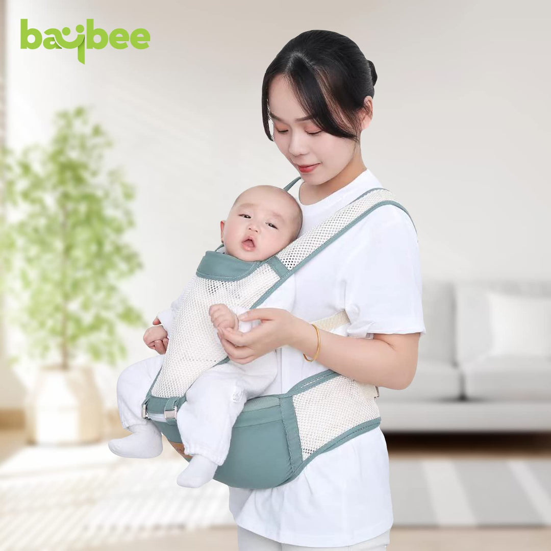 6 in 1 Ergo Hip Seat Baby Carrier with 6 Carry Positions, Baby Carrier Cum Kangaroo Bag | Baby Carry Sling Front Back Carrier with Safety Belt | Baby Carry Bags for 0 to 2 Years