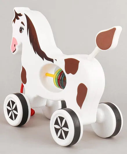 Virgo Toys Pull Along Buddy Horse - White