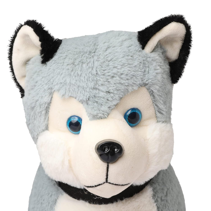 FUN ZOO Super Soft 40cm Height Stuffed Cute Blue Eye Husky Dog - Polyfill Washable Cuddly Soft Plush Toy - Helps to Learn Role Play - 100% Safe for Kids