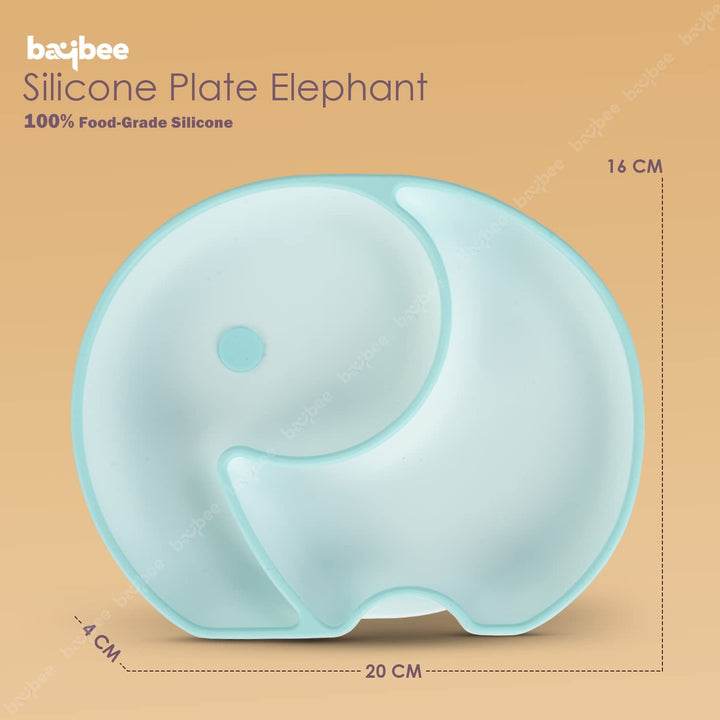 Infant Elephant Silicone Suction Baby Plates for Baby Self Eating Food Grade Non Slip Feeder Bowl for Toddlers, Strong Grip Suction