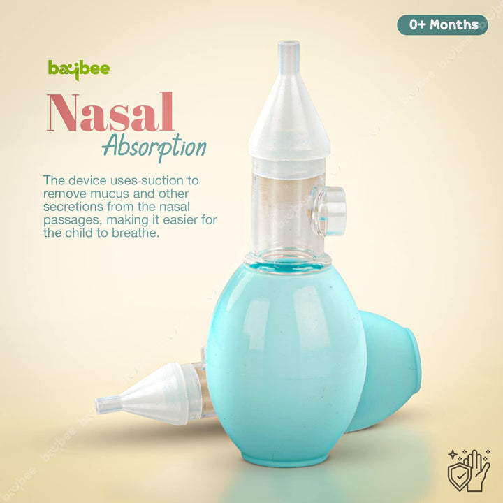 Newborn Silicone Nose Cleaner for Infant 100% Safe Clean U Shaped Reusable Kids Nasal Cleaner Pump Type Baby Nasal Aspirator Bulb Syringe Mucus Sucker for baby