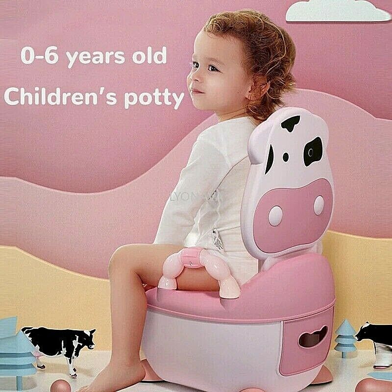 Children's Toilet Trainer, Potty Chair Seat for Boys and Girls, Animal Potty Cow