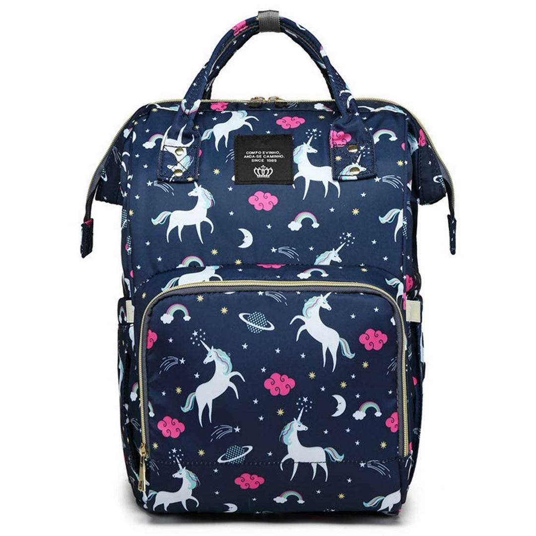 Smart and Fashionable Diaper Bag/Mother Bag/Diaper Backpack for travel (Printed Navy Blue) Prints and Colours May Vary