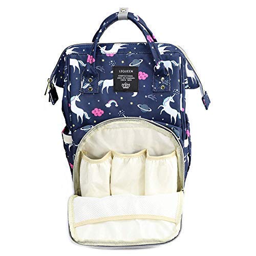 Smart and Fashionable Diaper Bag/Mother Bag/Diaper Backpack for travel (Printed Navy Blue) Prints and Colours May Vary
