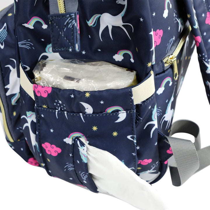 Smart and Fashionable Diaper Bag/Mother Bag/Diaper Backpack for travel (Printed Navy Blue) Prints and Colours May Vary