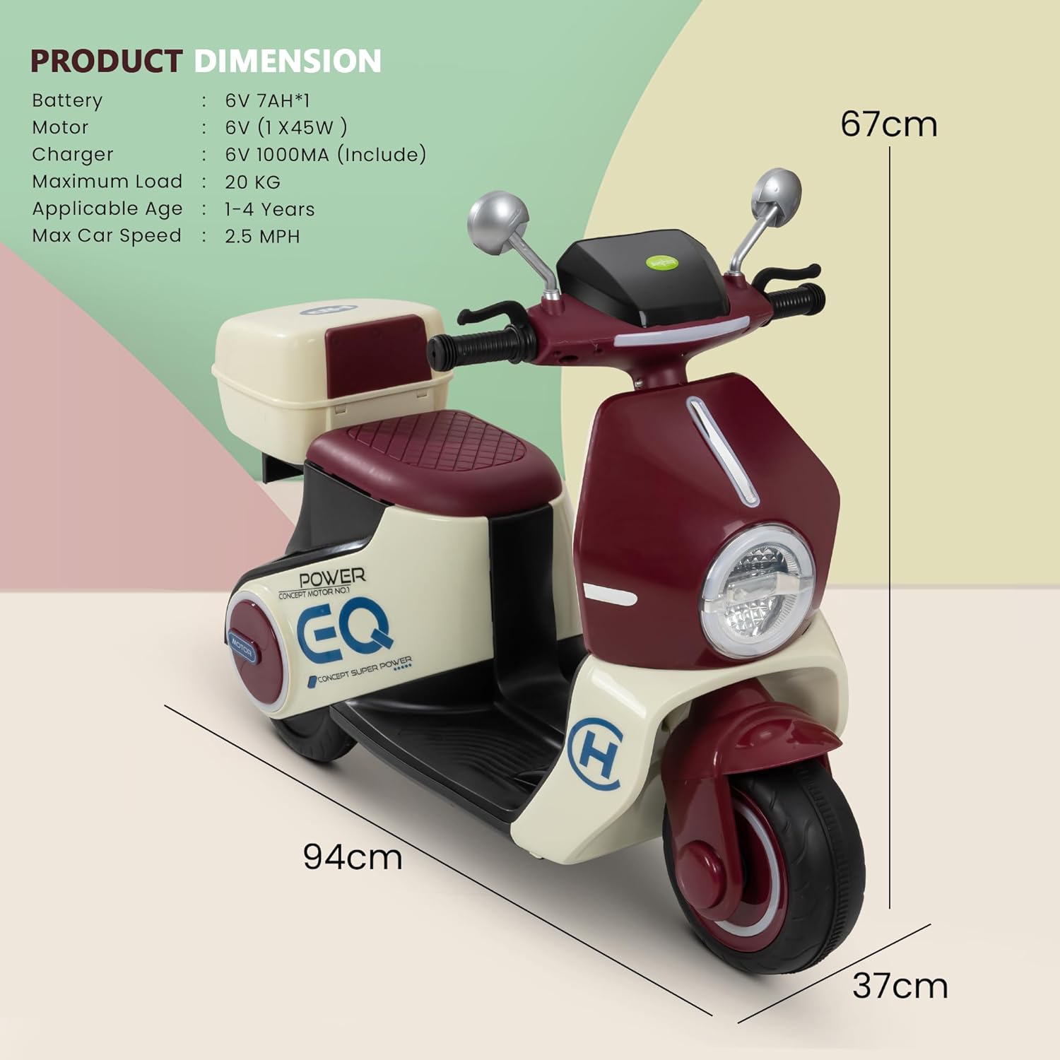 Battery Operated Bike for Kids Daft Ride on Toys Kids Bike Scooty with KIDZON ONLINE