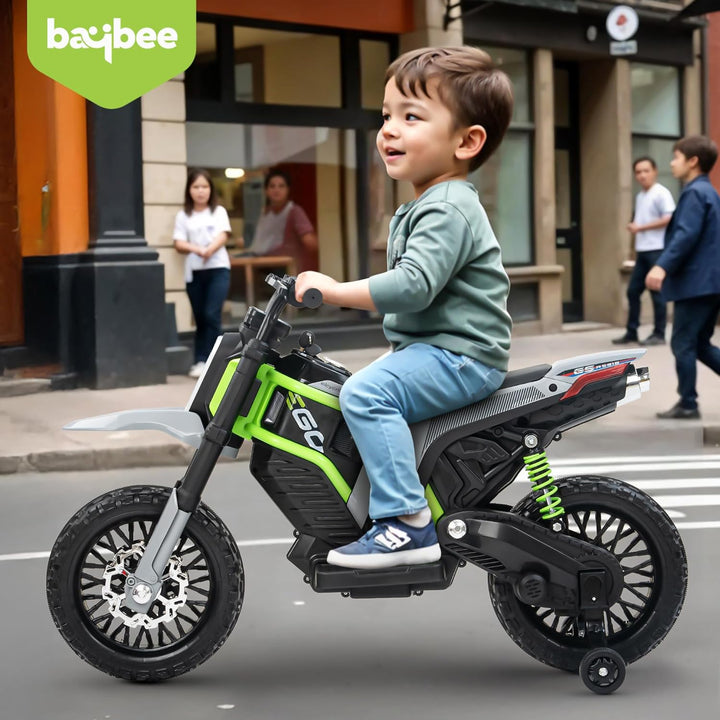 Kidzon Motocross Electric Bike for Kids, Ride on Toys Kid's Bikes with LED Light & Music | Rechargeable Baby Bike | Battery Operated Bike for Kids to Drive 2 to 9 Years Boys Girl