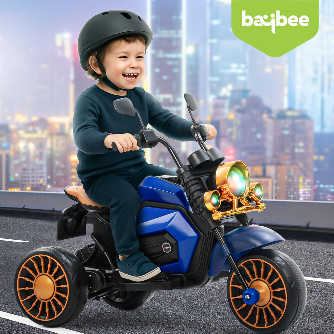 KIDZON Brony Electric Bike for Kids, Ride on Toys Kid Bikes with LED Light, Bluetooth & USB Music | Rechargeable Baby Bike | Battery Operated Bike for Kids to Drive 1 to 4 Years