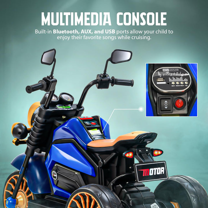 KIDZON Brony Electric Bike for Kids, Ride on Toys Kid Bikes with LED Light, Bluetooth & USB Music | Rechargeable Baby Bike | Battery Operated Bike for Kids to Drive 1 to 4 Years