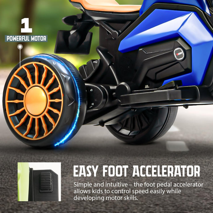 KIDZON Brony Electric Bike for Kids, Ride on Toys Kid Bikes with LED Light, Bluetooth & USB Music | Rechargeable Baby Bike | Battery Operated Bike for Kids to Drive 1 to 4 Years