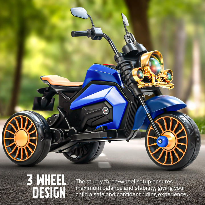 KIDZON Brony Electric Bike for Kids, Ride on Toys Kid Bikes with LED Light, Bluetooth & USB Music | Rechargeable Baby Bike | Battery Operated Bike for Kids to Drive 1 to 4 Years