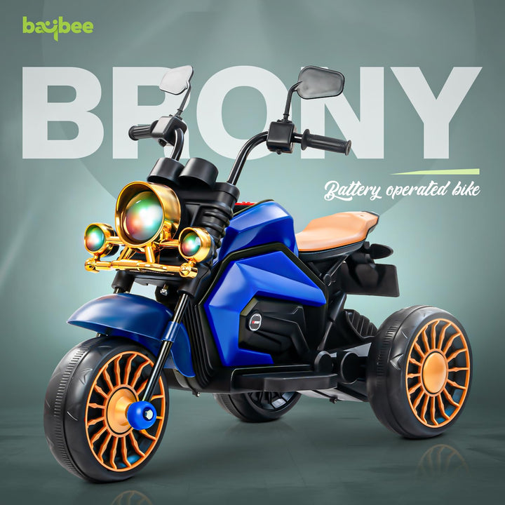 KIDZON Brony Electric Bike for Kids, Ride on Toys Kid Bikes with LED Light, Bluetooth & USB Music | Rechargeable Baby Bike | Battery Operated Bike for Kids to Drive 1 to 4 Years