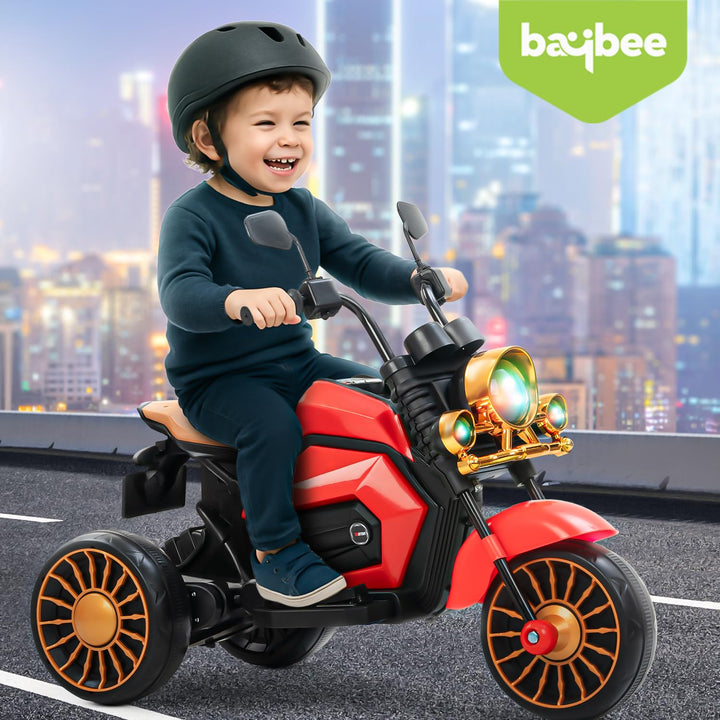 KIDZON Brony Electric Bike for Kids, Ride on Toys Kid Bikes with LED Light, Bluetooth & USB Music | Rechargeable Baby Bike | Battery Operated Bike for Kids to Drive 1 to 4 Years