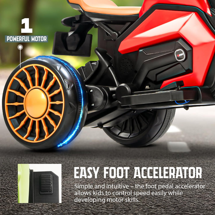 KIDZON Brony Electric Bike for Kids, Ride on Toys Kid Bikes with LED Light, Bluetooth & USB Music | Rechargeable Baby Bike | Battery Operated Bike for Kids to Drive 1 to 4 Years