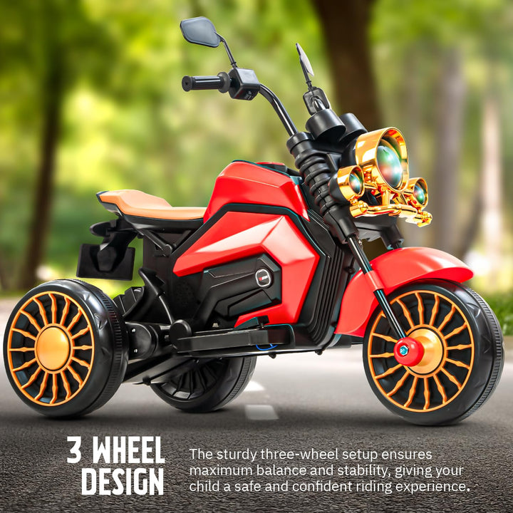 KIDZON Brony Electric Bike for Kids, Ride on Toys Kid Bikes with LED Light, Bluetooth & USB Music | Rechargeable Baby Bike | Battery Operated Bike for Kids to Drive 1 to 4 Years