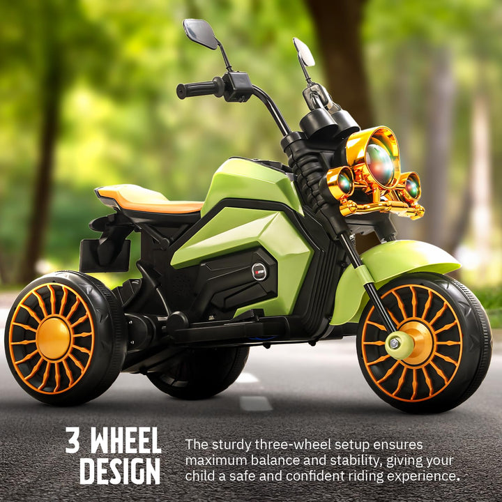 KIDZON Brony Electric Bike for Kids, Ride on Toys Kid Bikes with LED Light, Bluetooth & USB Music | Rechargeable Baby Bike | Battery Operated Bike for Kids to Drive 1 to 4 Years