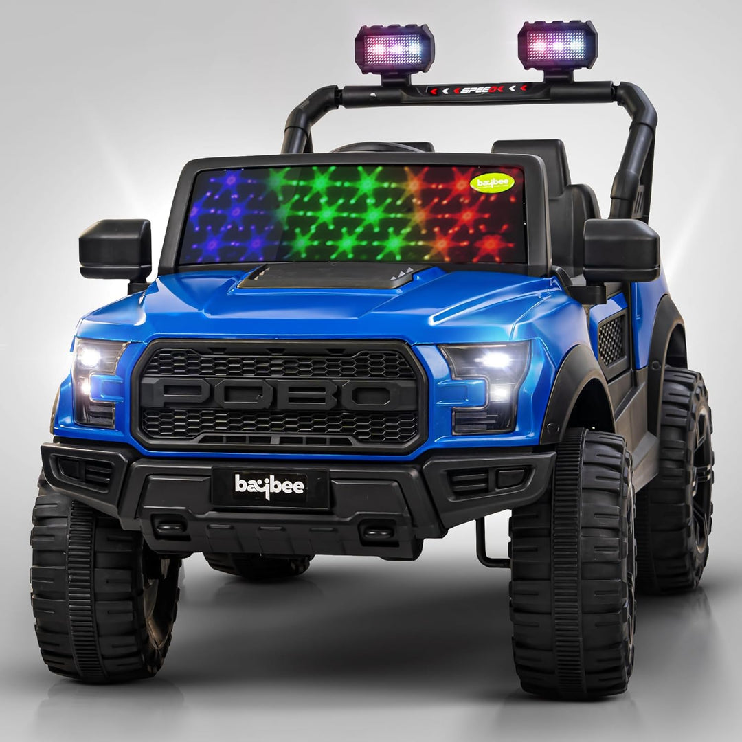 KIDZON Bronco Battery Operated Jeep for Kids, Ride on Toy Kids Car with RGB Windshield Light & Music | Electric Jeep Battery Car | Baby Big Car for Kids to Drive 3 to 8 Years Boys Girls