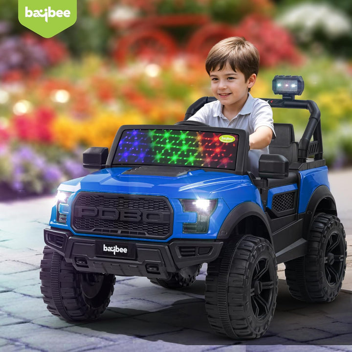 KIDZON Bronco Battery Operated Jeep for Kids, Ride on Toy Kids Car with RGB Windshield Light & Music | Electric Jeep Battery Car | Baby Big Car for Kids to Drive 3 to 8 Years Boys Girls