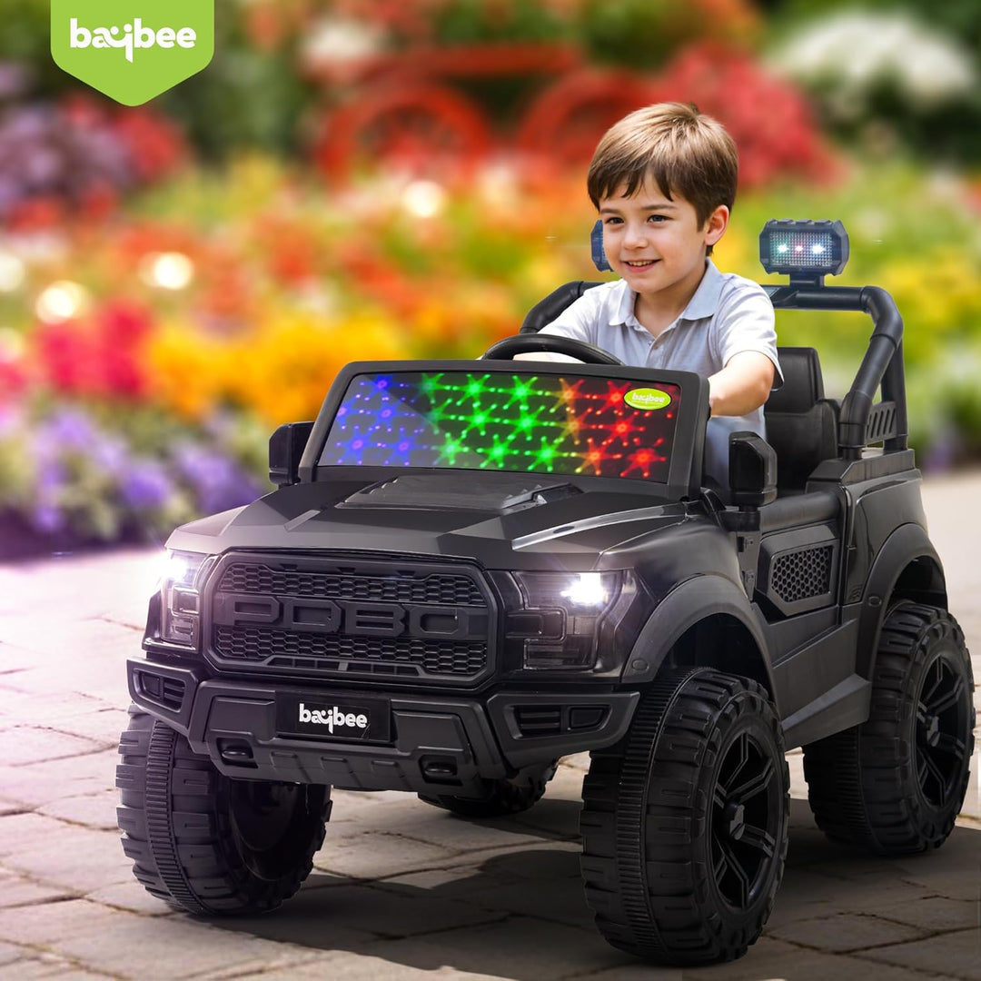 KIDZON Bronco Battery Operated Jeep for Kids, Ride on Toy Kids Car with RGB Windshield Light & Music | Electric Jeep Battery Car | Baby Big Car for Kids to Drive 3 to 8 Years Boys Girls