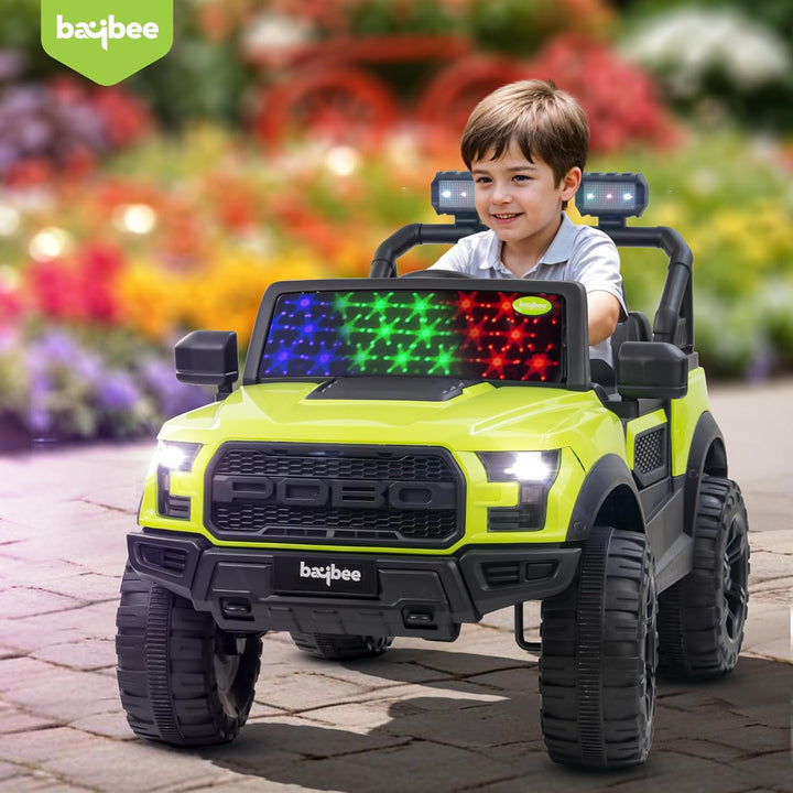 KIDZON Bronco Battery Operated Jeep for Kids, Ride on Toy Kids Car with RGB Windshield Light & Music | Electric Jeep Battery Car | Baby Big Car for Kids to Drive 3 to 8 Years Boys Girls