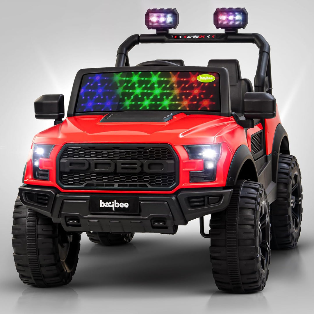 KIDZON Bronco Battery Operated Jeep for Kids, Ride on Toy Kids Car with RGB Windshield Light & Music | Electric Jeep Battery Car | Baby Big Car for Kids to Drive 3 to 8 Years Boys Girls