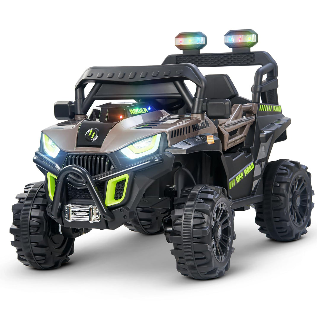 Roger Battery Operated Jeep for Kids with Remote Control, LED Light, Bluetooth & Music, Baby Electric Car Jeep, Rechargeable Car for Kids 3 to 8 Years