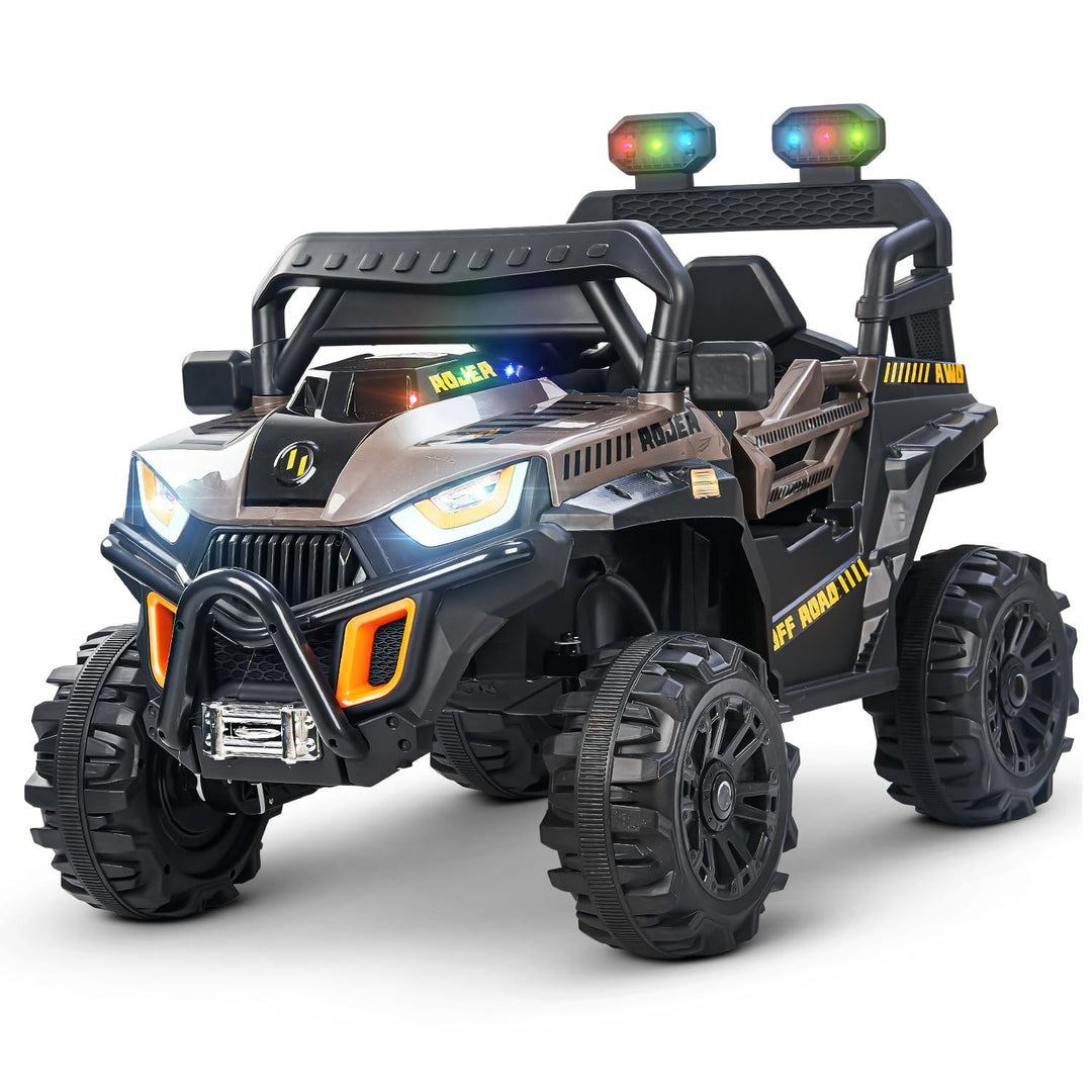 Roger Battery Operated Jeep for Kids with Remote Control, LED Light, Bluetooth & Music, Baby Electric Car Jeep, Rechargeable Car for Kids 3 to 8 Years