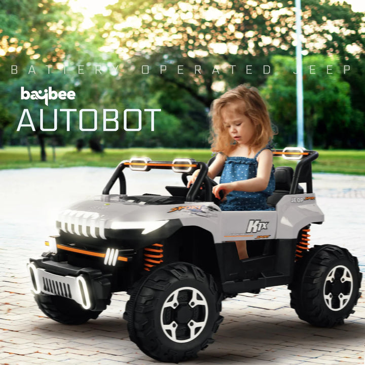 KIDZON Autobot Rechargeable Battery Operated Jeep for Kids, Ride on Toy Kids Car with Bluetooth, Music & Light